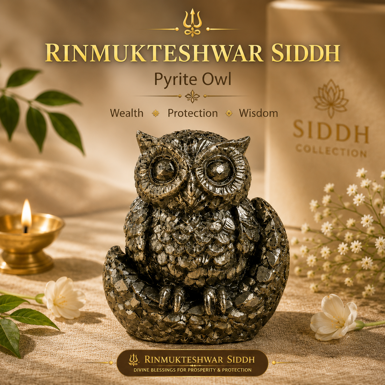 Rinmukteshwar Siddh Pyrite Owl
