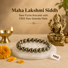 Maha Lakshmi Siddh Raw Pyrite Bracelet with FREE Raw Selenite Plate