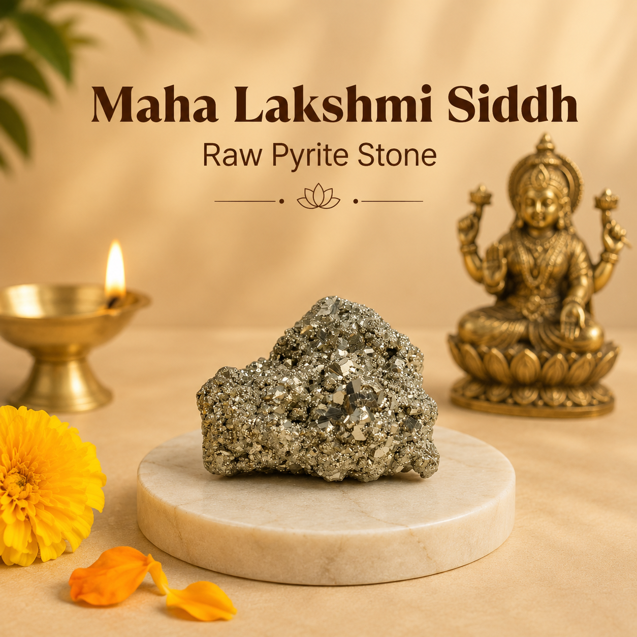 Maha Lakshmi Siddh Raw Pyrite Stone