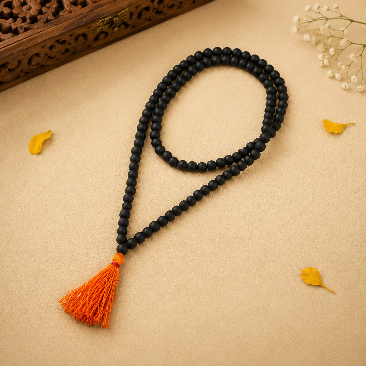 Karungali Malai 6mm for Kids (108+1 Beads) Original Ebony Wood (Govt. Certified)