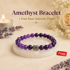 Amethyst Bracelet with FREE Raw Selenite Plate