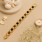 Metal Ruduraksha And Karungali Bracelet - Gold