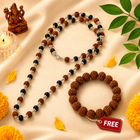 Divya Raksha Rudraksha & Karungali Mala with FREE 7 Mukhi Rudraksha Bracelet