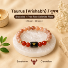 Taurus (वृषभ राशि) Zodiac Sunstone & Carnelian Bracelet|| 𝟮𝟬 𝗔𝗽𝗿 – 𝟮𝟬 𝗠𝗮𝘆 ||