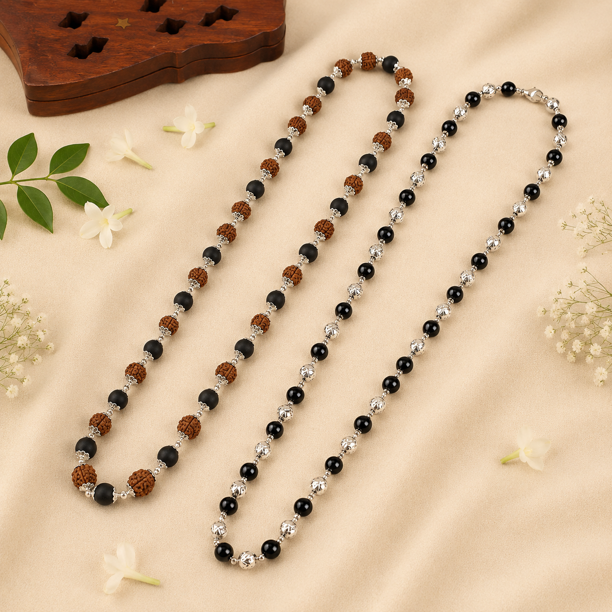 Divya Raksha Mala with Om bead Karungali Mala