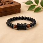 Rudraksha Karungali Healing Bracelet With Damru 8mm