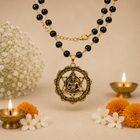 Siddh Gold-Plated Karungali Mala with Hanuman Kavach Pendant