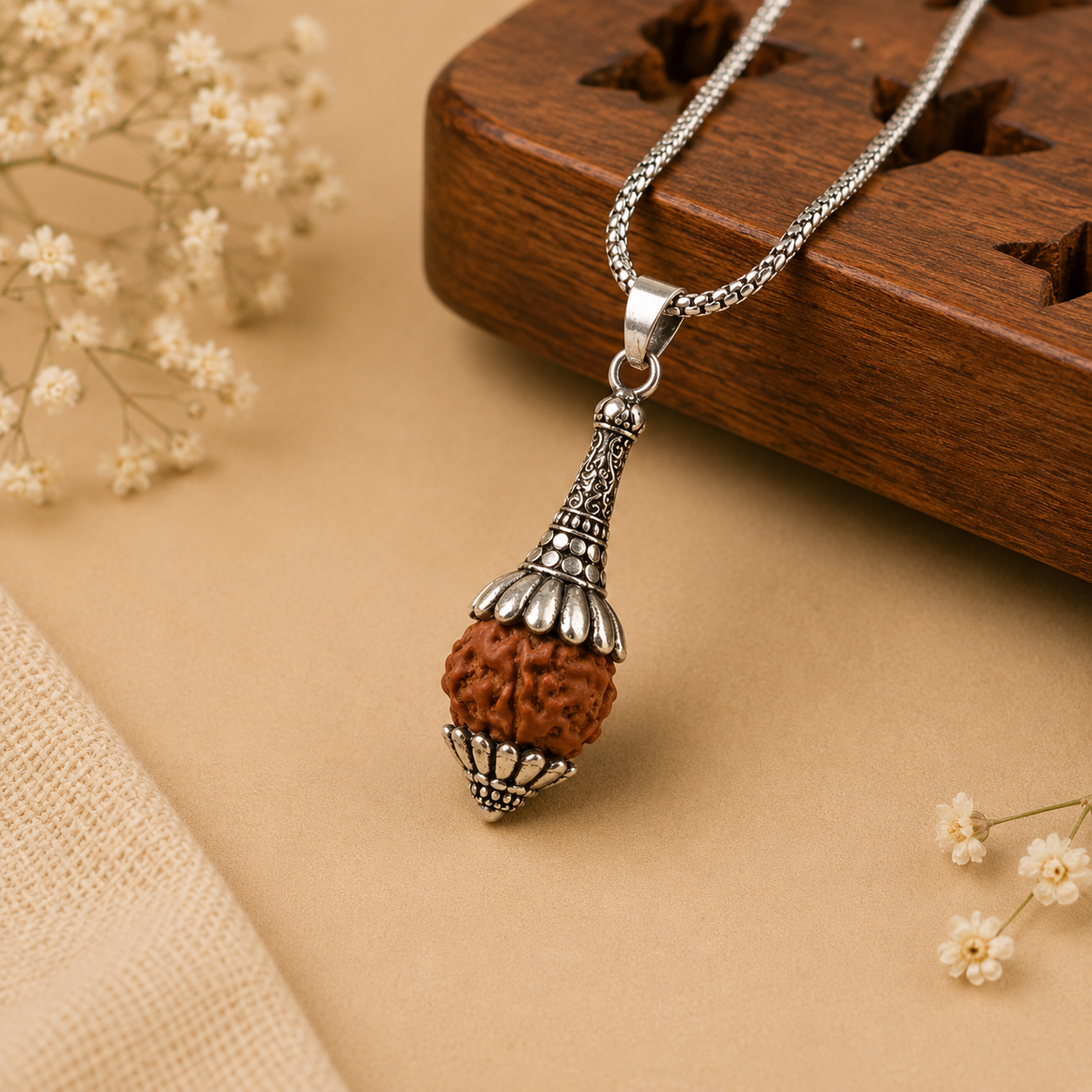 Rudraksha Hanuman Gada Pendant
