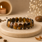 Tiger-Eye Flat-Beaded Bracelet