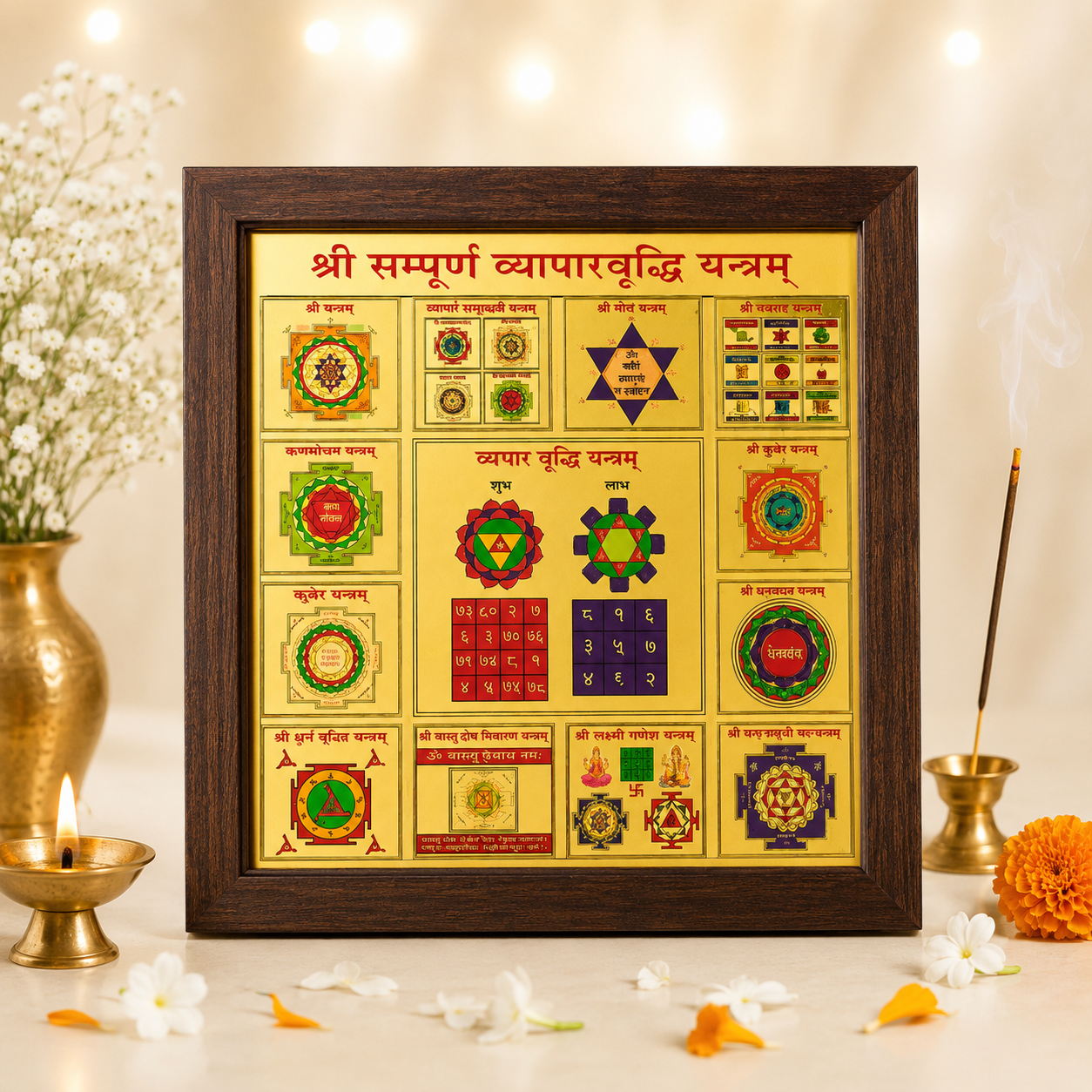 Shree Sampurna Vyapar Vriddhi Yantra (6*6 inch) with Frame