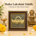Maha Lakshmi Siddh 7 Horses on Raw Pyrite Frame