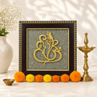 Ganesh Ji on Raw Pyrite Frame