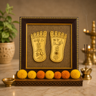 Maa Lakshmi Charan Paduka on Pyrite Frame