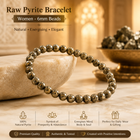 Raw Pyrite Bracelet (Women - 6mm Beads)